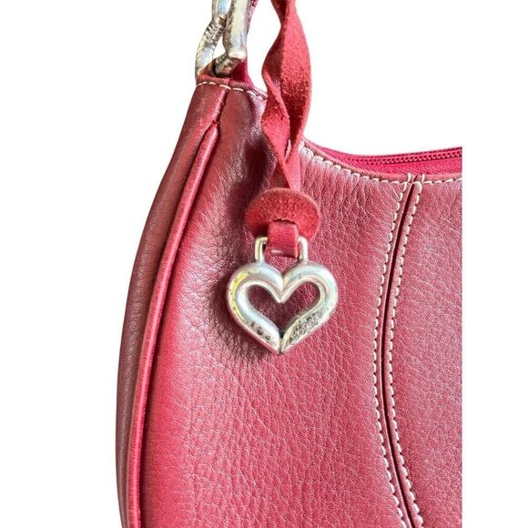 Brighton Hilda Moon Purse Bag Red Leather, Small Shoulder, Embossed READ - Picture 3 of 10